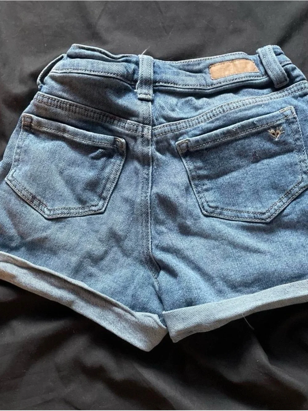 Justice Distressed Rolled-Hem Denim Shorts - Blue